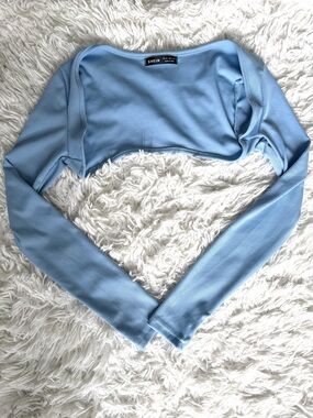 Shein Baby Blue Cropped Bolero Top Size XS
